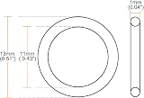 sourcing map FKM O Rings 13mm OD 11mm ID 1mm Width Seal Gasket Black 25 Pcs view 3