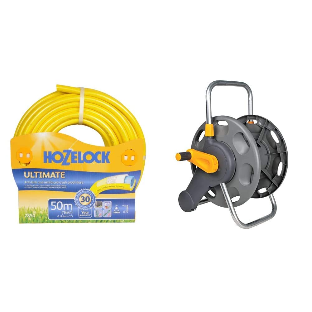 Hozelock Ultimate Hose, 50 m & 60m 2 in 1 Empty Hose Reel