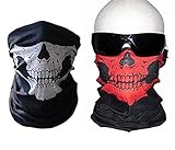 Skull Mask Bandana Headwear Scary Dust-Proof Windproof Pack of 2 Styles