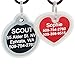 GoTags Personalized Pet ID Tags for Dogs and Cats, Includes Glow in The Dark Silencer to Protect Tag and Engraving, No Noise, Quiet Tags, Front and Backside Engraving, Heart