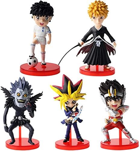 Linker Wish 5pcs/lot Anime Main Characters Figures Yugi MUTO Ryuuku Kurosaki Ichigo Saint Seiya Captain Tsubasa Model Toys