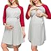 M-anxiu Labor/Delivery/Nursing Hospital Nightgown Maternity Breastfeeding Dress Sleepwear S-XXL