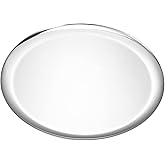 Large Mirror-Polished Stainless Steel Round Tray – Multi-Purpose Decorative Storage for Jewelry, Cosmetics & Essentials – 11.02" Silver Organizer for Bathroom,Bedroom,Coffee Table & Living Room