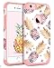 BENTOBEN iPhone 6 Plus Case, iPhone 6S Plus Case, Pineapple Dual Layer Protective Glossy Phone Case Cover, White/Rose Gold