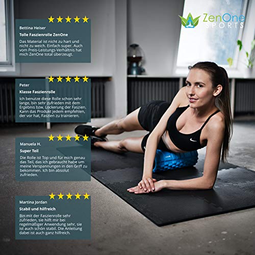 ZenRoller-Faszienrolle-Massagerolle-zum-Loesen-von-Verklebungen-Muskelverhaertungen-Foam-Roller-zur-Triggerpunkt-Massage-foerdert-Durchblutung-Regeneration-inkl-E-Book-Uebungsposter