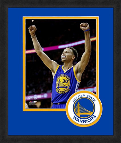 NBA Golden State Warriors 2015 Champs Steph Curry Framed Logo Mat, 13 x 16", Navy