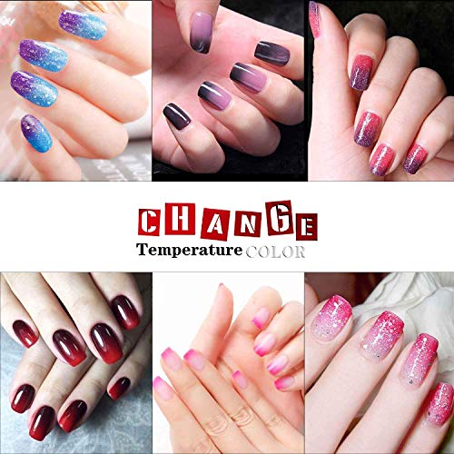 YaoShun Gel Nail Polish - Temperature Color Changing Gel Starry Night Series UV Gel 8ml Each Gift Box, Soak Off Nail Gel Color Gel Polish Manicure Nail Art Kit at Home