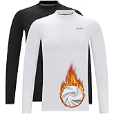LEAO Youth Boys Compression Shirt Fleece Quick Dry Sports Baselayer Soccer Baseball Basketball Undershirt