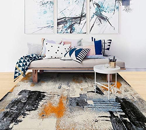 JASONN High-end Luxury Art Style Rugs, Modern Soft Non-Slip Floor Mats Doormat Abstract Artistic Graffiti Carpet for Bedroom Living Room Mat,80150
