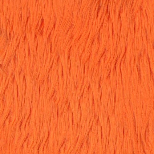 Faux Fur Luxury Shag Orange Fabric By The Yard by Arvin Textiles
