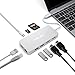MINIX USB-C Hub Multiport Adapter with Dual HDMI Output, 4K Adapter, 3 USB 3.0 Ports, Gigabit Ethernet Port,USB-C Charging Port, Micro SD/SD Card Readers for Apple MacBook/MacBook Pro. (Silver)