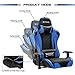 Devoko Gaming Chair Racing Style High Back Computer Chair with Adjustable Armrests Ergonomic Office Chair Executive Swivel Task Chair with Headrest and Lumbar Support (Blue)