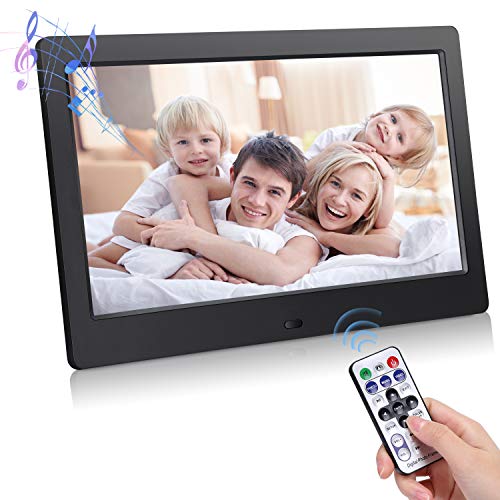 Digital Photo Frame 10 inch, Electronic Photo Frame with HD LED Display,Support USB/SD/MMC Card Playback and 1080P Photo, 1080P Video Files,Electronic Photo Frame with Infrared