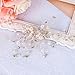 BriLove Wedding Bridal Hair Comb Accessories with Ivory Color Simulated Pearl Crystal Floral DIY Handmade Bendable Filigree Bead for Women Clear Silver Tone.