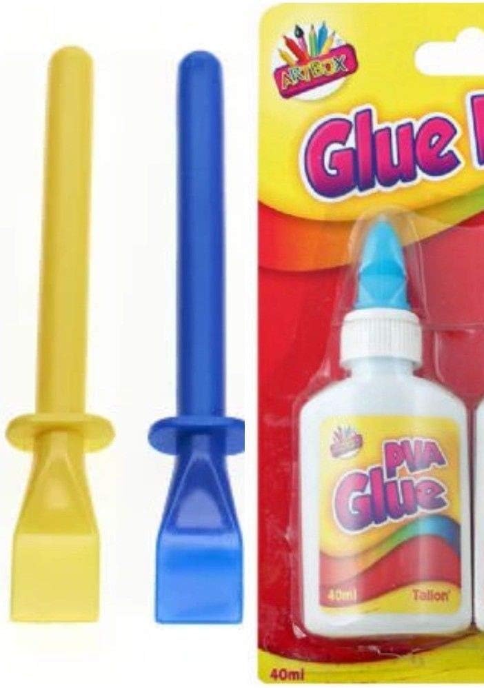 Branded Non Toxic Kids PVA Glue for Art Crafts- 40ml + Free Pair of Glue Spreaders