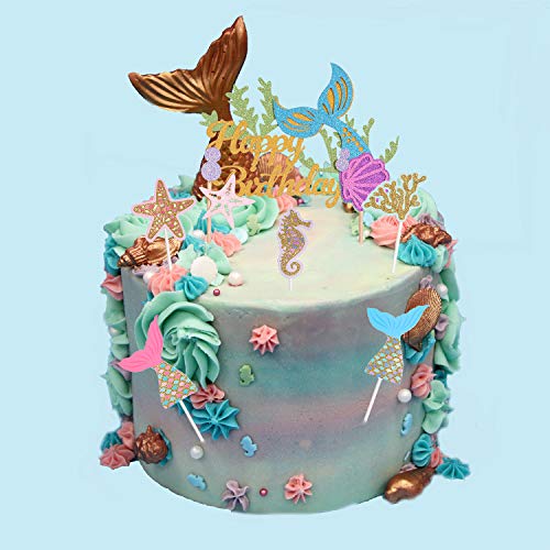 5 Qibote+Mermaid+Birthday+Decoration+Supplies