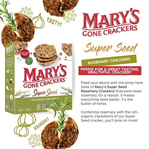 Mary's Gone Crackers Super Seed Crackers, Organic Plant Based Protein