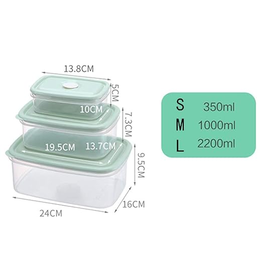 INEP Selladas envase de alimento Conjunto, 3pcs / Set Rectangular ...