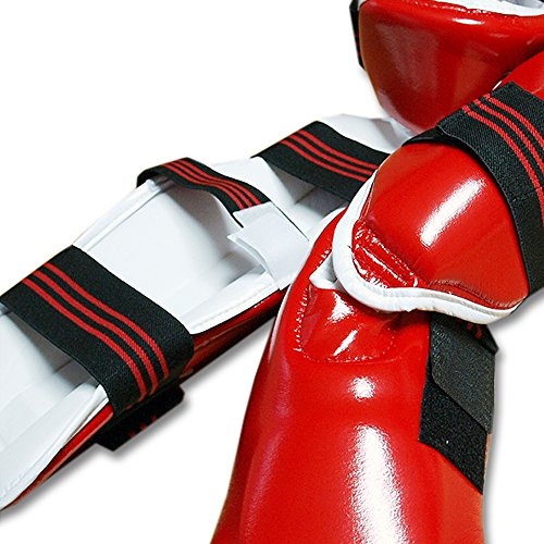 Adidas Taekwondo Red Shin Protector Guard Instep Leg Foot Kick Shoes S