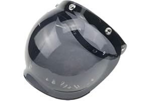 WANCAR Retro Motorcycle Bubble Visor Wind Shield Lens Universal For Standard 3-Snap Open Face Helmets(Smoke)