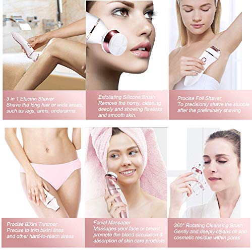 Electric Shaver for Women,6 in 1 Lady Electric Wet/Dry Shaver for Legs & Underarms, Cordless Electric Razor with 2… - Image 3