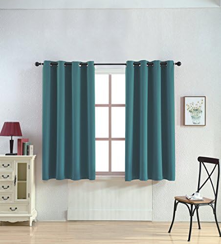 Taisier Room Darkening Curtains Energy Smart Solid Grommet Curtains Sky Blue Blackout Curtain 1 Panel for Shower Curtain/Bedroom Including 1 Matching Tie (52×84 inch, Sky Blue)