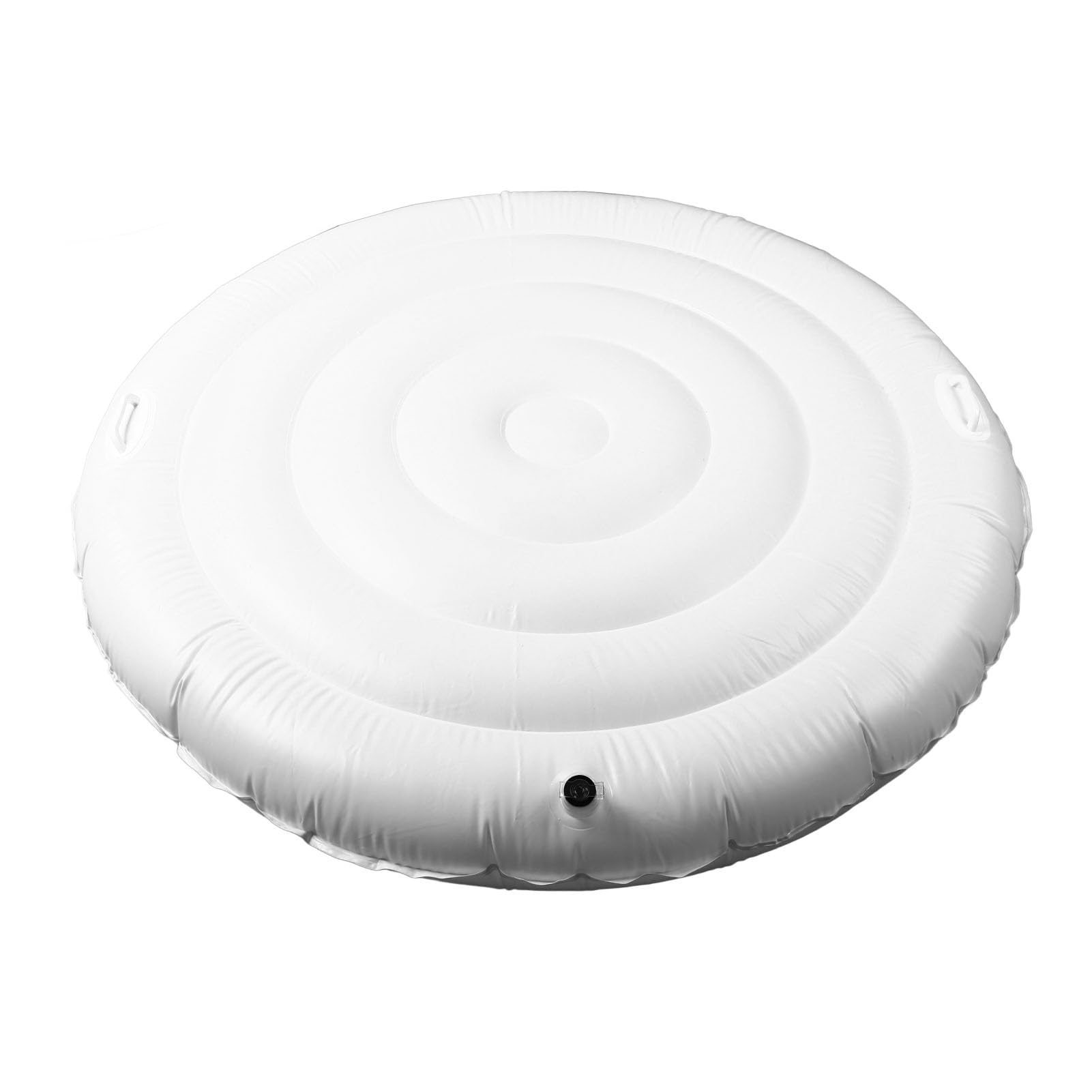 Inflatable Hot Tub Cover 5.4FT Round Hot Tub Foldable Protective Rain Overflow Energy Saving Lid for Outdoor