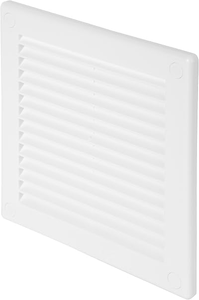 Awenta Plastic Air Vent Grille Cover 150x150mm White with Insect Grid