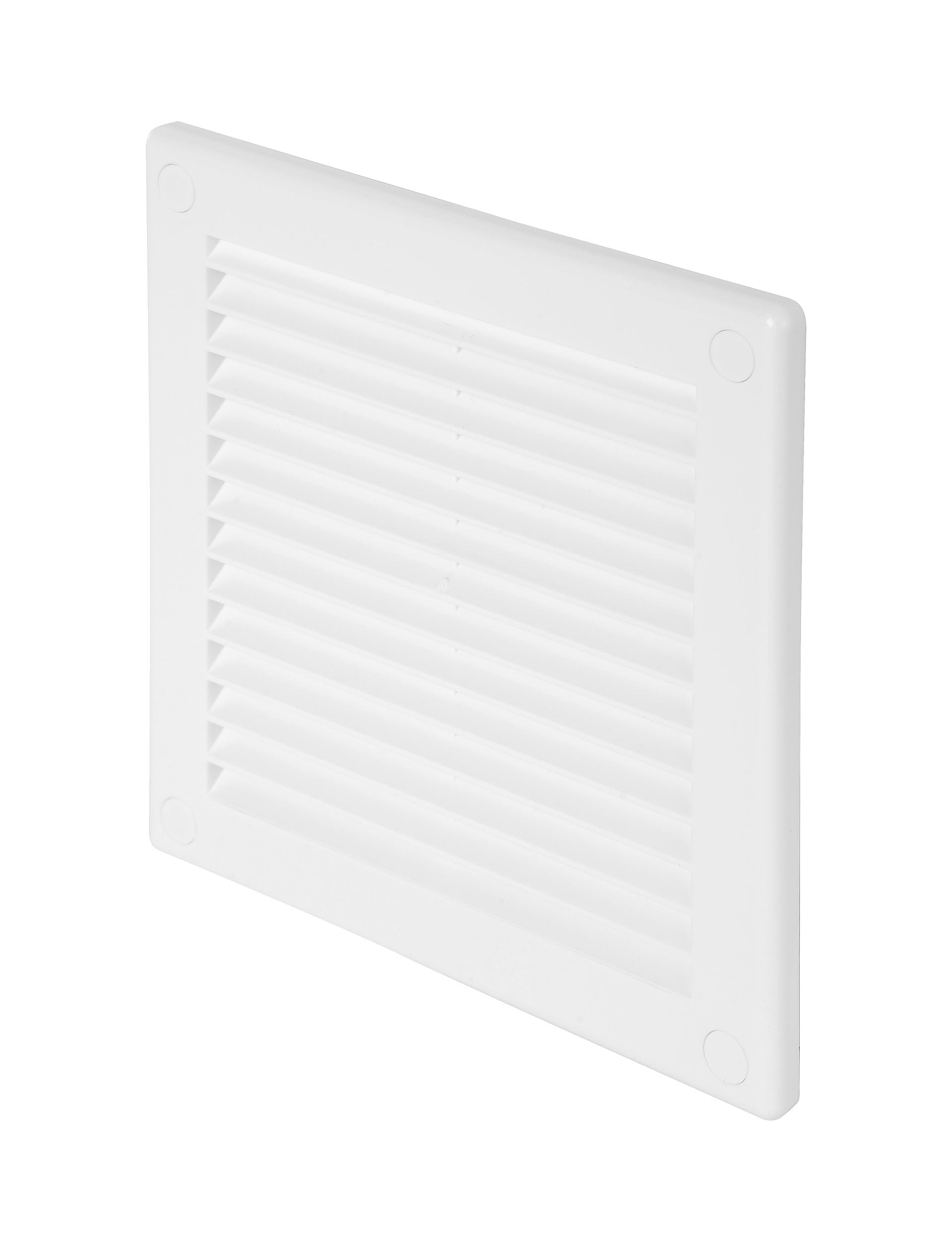 Awenta Plastic Air Vent Grille Cover 150x150mm 6x6 inch, White with Insect Grid Fly Net, Screw Hole Covers for Better Look