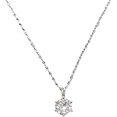 Kairosia 14K White Gold Plated Cubic Zirconia Necklace for Women Choker Imitation Diamond Pendant Fashion Pendant Chain Necklace Women Jewelry Gift Birthday Gifts