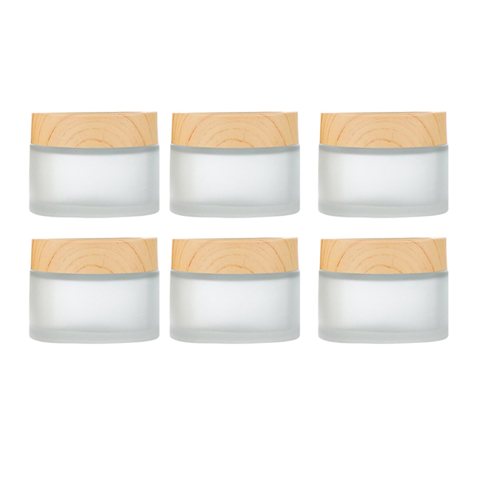 Jarsense Glass Jars, 6pcs Sample Pots for Cosmetics, 10ml Glass Frosted Cosmetic Jars with Lid Cosmetic Container Refillable Travel Pots Mini Portable Small Pots for Creams, Lotion