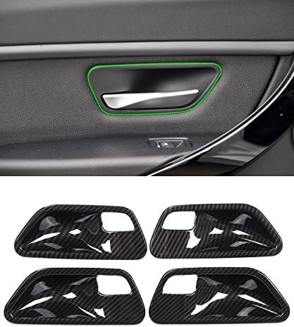 ABS Plasti Interior Door Handle Bowl Cover Trim (Carbon Fiber style) for 3 4 Series f30 f32 f35 316i 318i 320li 2013-2018