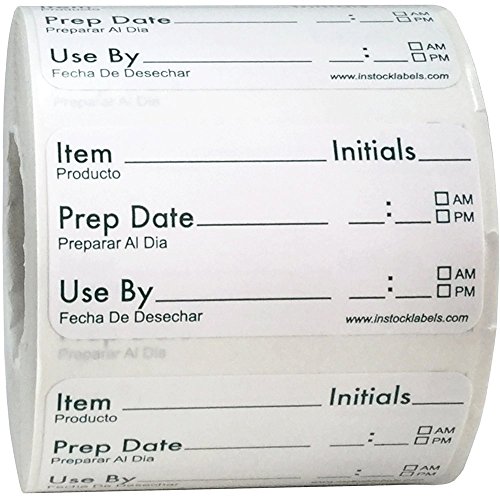 InStockLabels Removable Shelf Life Use by Food Rotation Labels 1 x 2 Inch 500 Adhesive Stickers