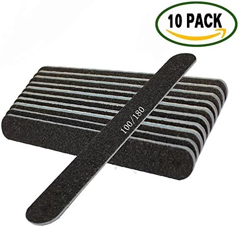10pcs Professional Nail Files Washable Double Sided Emery Board（100/180） Grit Nail Buffering Files
