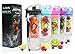 Live Infinitely 32 oz. Infuser Water Bottles - Featuring First Ever Gel Freezer Ball Infusion Rod, Flip Top Lid, Larger Dual Hand Grips & Recipe Ebook Gift (Black)
