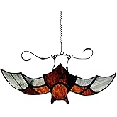BOXCASA Bat Stained Glass Window Hangings, Bat Suncatcher Halloween Decoration,Bat Decor Hanging for Home, Office, Kitchen,Living Room