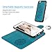 SUPWALL Compatible with iPhone 6 6S Wallet Case, iPhone 6 6S Case PU Leather Embossed Mandala Florals TPU Cover Magnetic Detachable Wallet Card Slots Wrist Strap Case for iPhone 6 6S 4.7 inch Blue