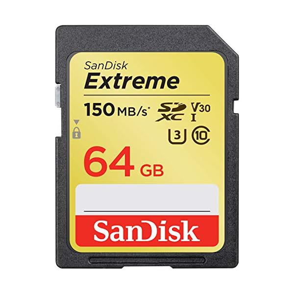 SanDisk Extreme 64GB SDXC Memory Card up to 150MB/s, Class 10, U3, V30