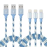 Liwin Lightning Cable,3Pack 10FT Nylon Braided iPhone Cable Cord Certified to USB Charging Charger for iPhone 7/7 Plus/6/6 Plus/6S/6S Plus,SE/5S/5,iPad,iPod Nano 7 (Camo Blue)