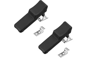 Joyzan Rubber Latch, 2 Packs Elastic Stainless Steel Hood Catch Flexible Draw Latch Black Soft Front Storage Rack Concealed K