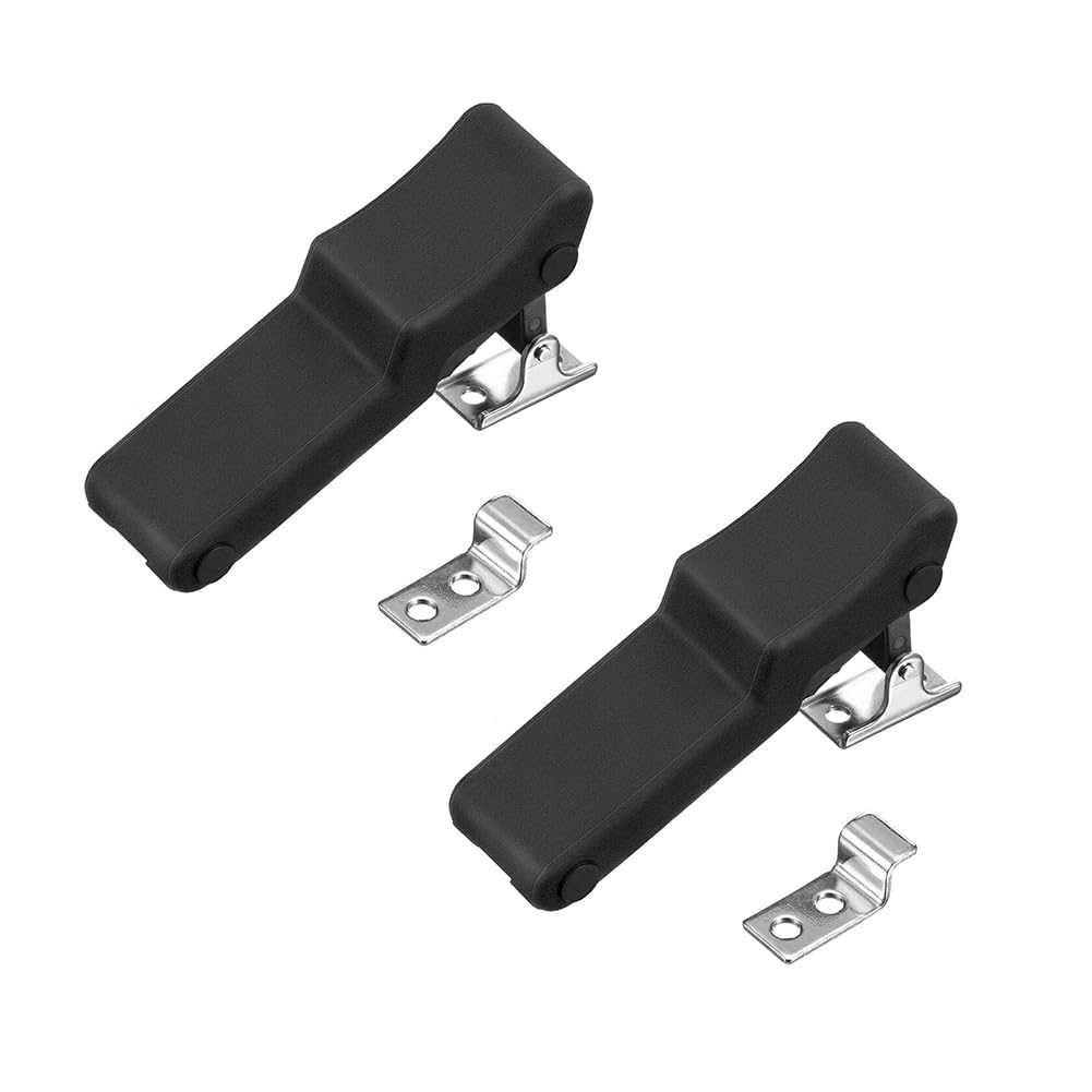 Joyzan Rubber Latch, 2 Packs Elastic Stainless Steel Hood Latch Catch Flexible Draw Keeper Bracket Cabinet Toolbox Hasp Loaded Toggle For Tool Box Vehicle Engine Cooler Boat Compartment Cargo Box