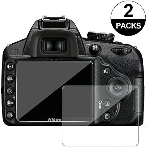 FilmPro Glass for for Nikon D3200 D3400 D3300 D3100,Camera Screen Protector Anti-scratch Tempered Glas (2-Pack)
