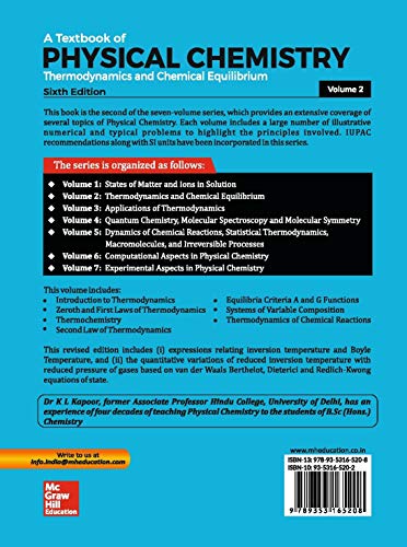 A Textbook of Physical Chemistry, Thermodynamics and Chemical Equilibrium (SI Units) - Vol. 2 | 6th Edition 1