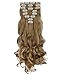 8Pcs 18 Clips 17-26 Inch Curly Straight Full Head Clip in on Hair Extensions Women Lady Hairpiece