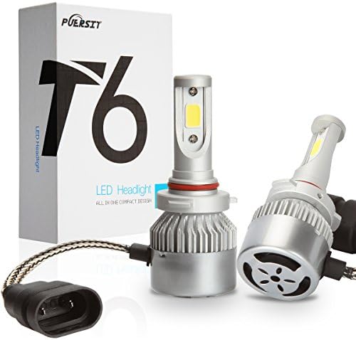 Puersit 9005 8000 Lm Extremely Bright LED Headlights Bulbs Conversion Kit Cool White 50,000 Hours with The Most Advanced Third-generation COB LED Chip