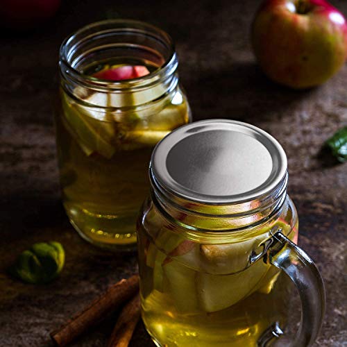 Mason Jar Lids,Regular Mouth Canning Lids, Canning Jar Lids with Silicone Seals Rings，Split-Type Lids Leak Proof and Secure Canning Jar Caps (Regular Mouth,12PCS)