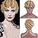 DIFEI 15 Colors Women Black Blonde Golden Brown Pink Blue Wine Red Short Finger Wave Curly Wigs Nuna Wigs Janet Collection (Brown)