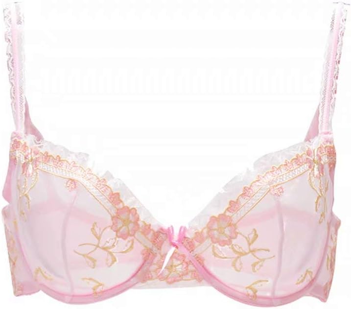 Dirie Sheer Bras and Panties Set See-Through Bra Sexy Lace Mesh Unlined Bralette for Women