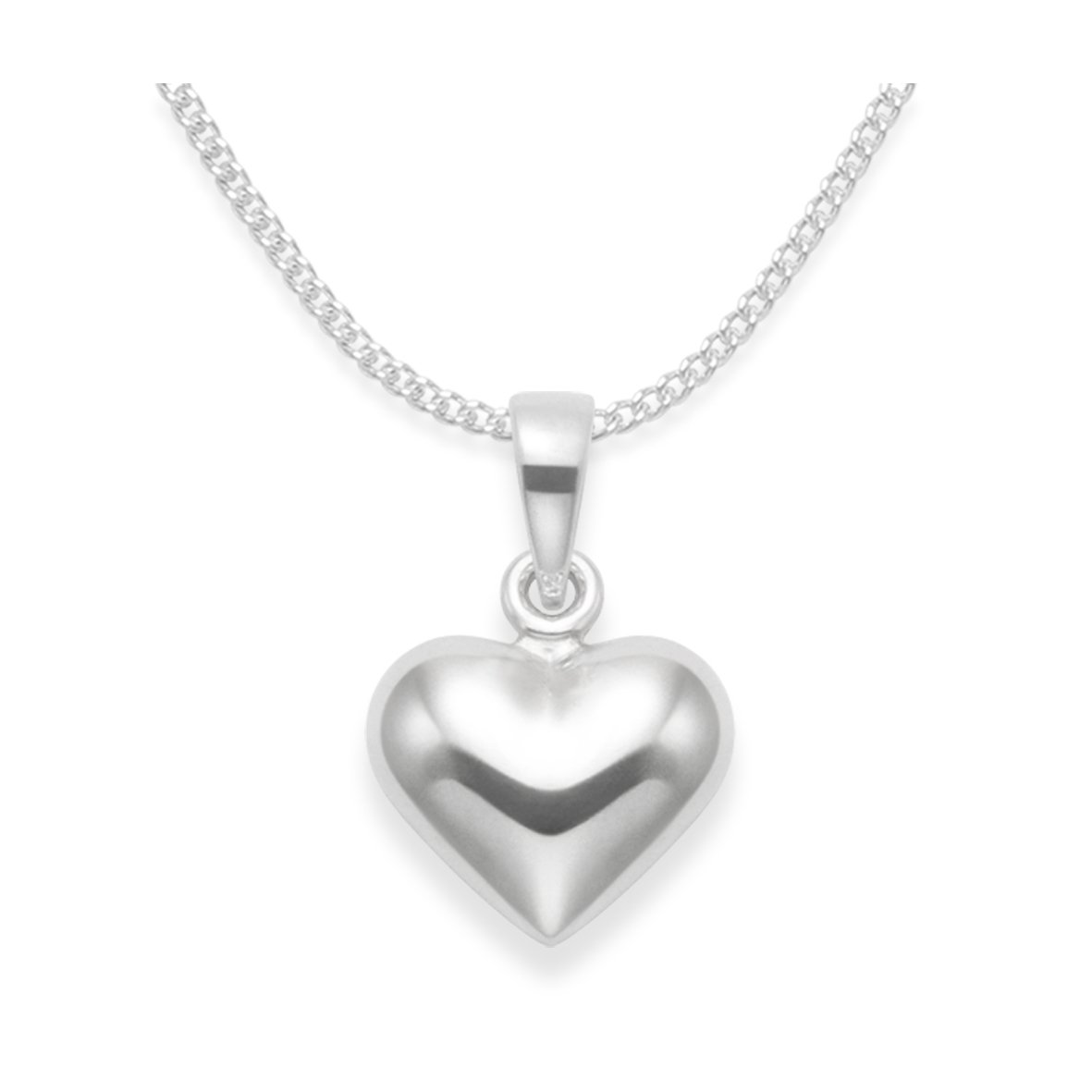 Heather Needham Children's Sterling Silver Heart Necklace on 14" (35cm) silver chain - Double sided - size: TINY 10mm x 8mm. MUCH SMALLER THAN SHOWN. SEE SECOND PHOTO.Gift boxed. 8178/14