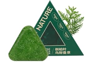 Natural Triangle Shampoo Bar, Cypress Leaf Solid Shampoo Bar,Green Triangle Soap For Hair, Natural Herbal Hair Care, Calming 